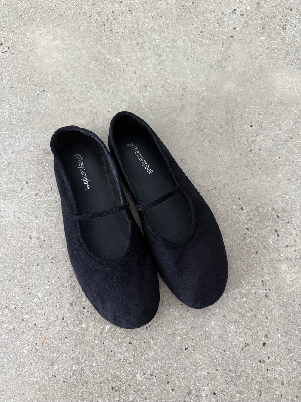 Jeffrey Campbell The Row Black Suede Mary Jane Flats with Strap